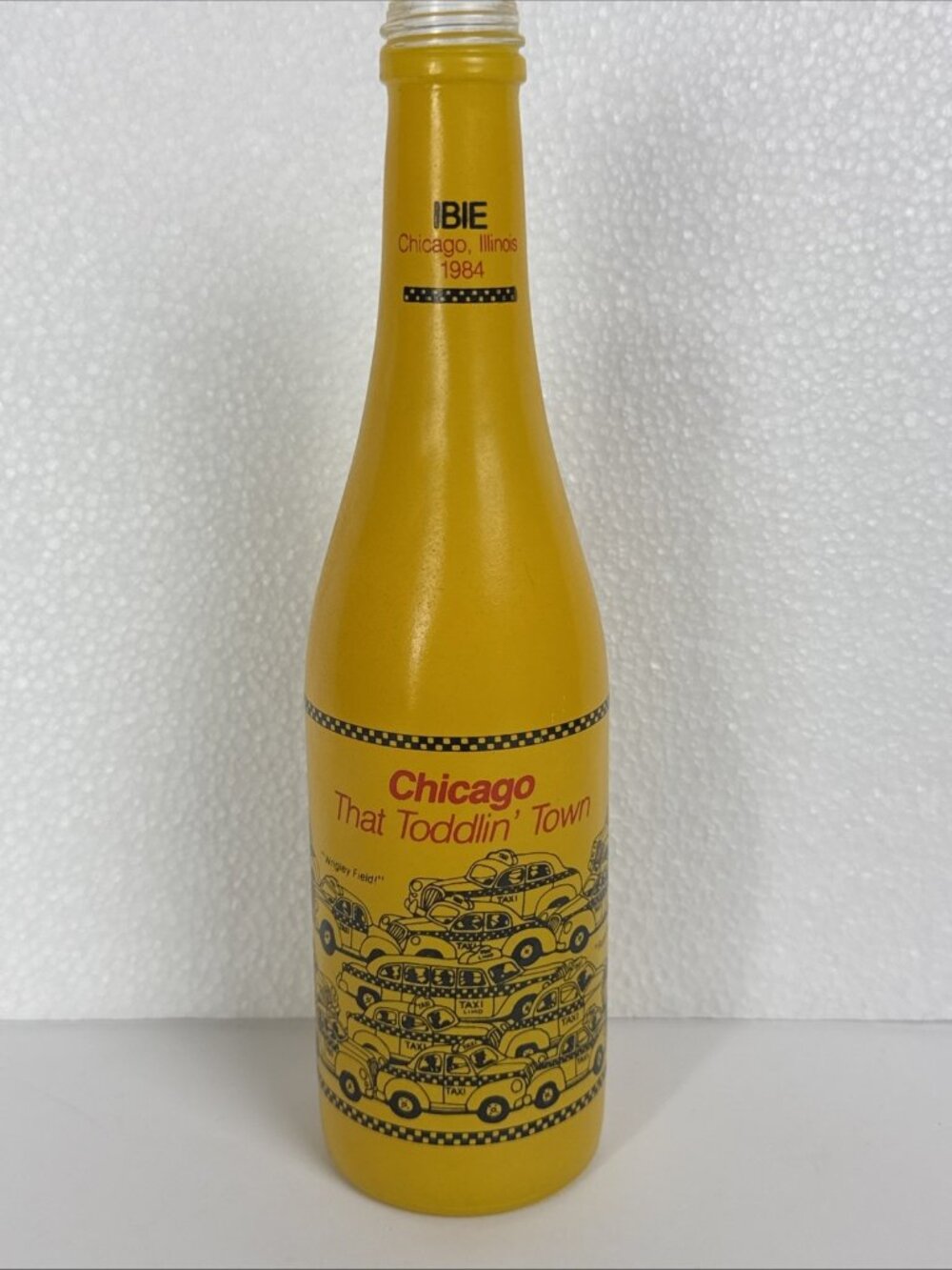 1984 IBIE Convention Chicago Bottle Yellow Taxi Owens Illinois pop art soda